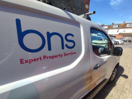 van with bns logo