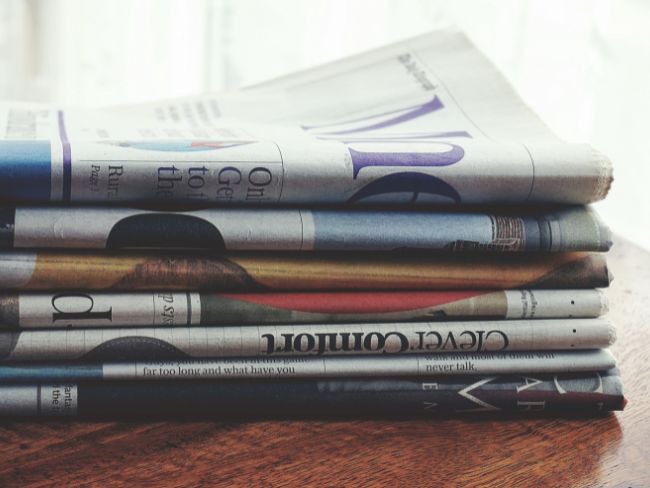 stack of newspapers